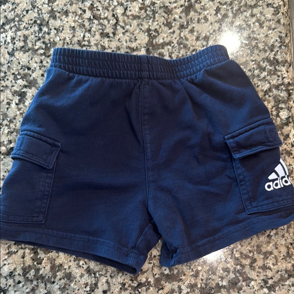 Toddler Adidas Blue Athletic Shorts with Elastic Waistband (24M)